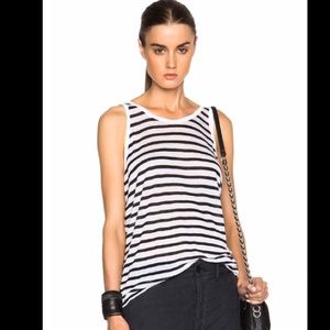 T by Alexander Wang striped linen top